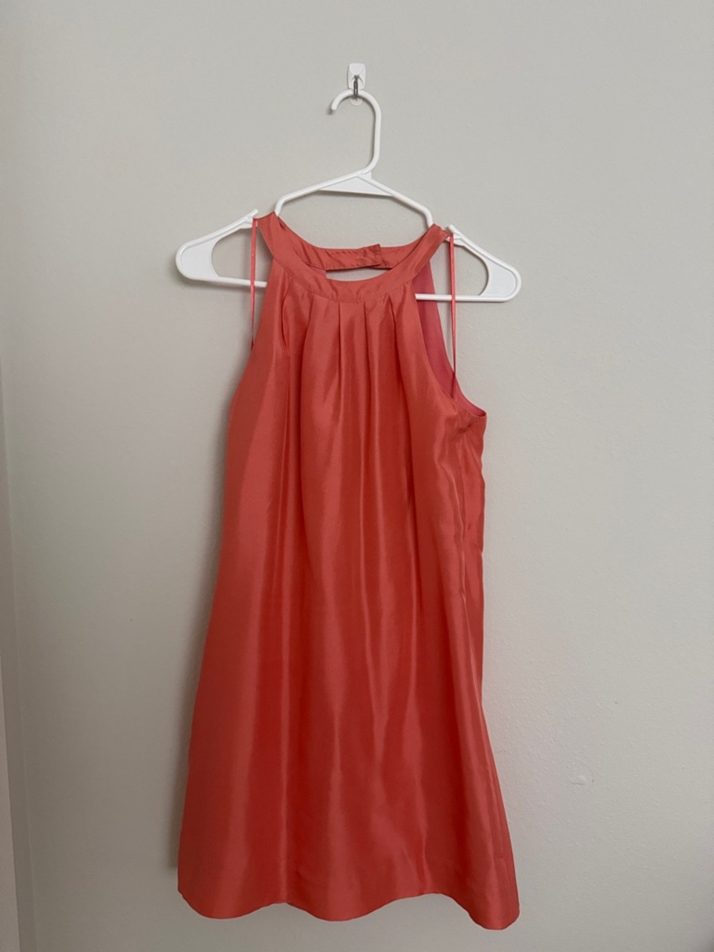 J Crew Pink Satin Halter Dress